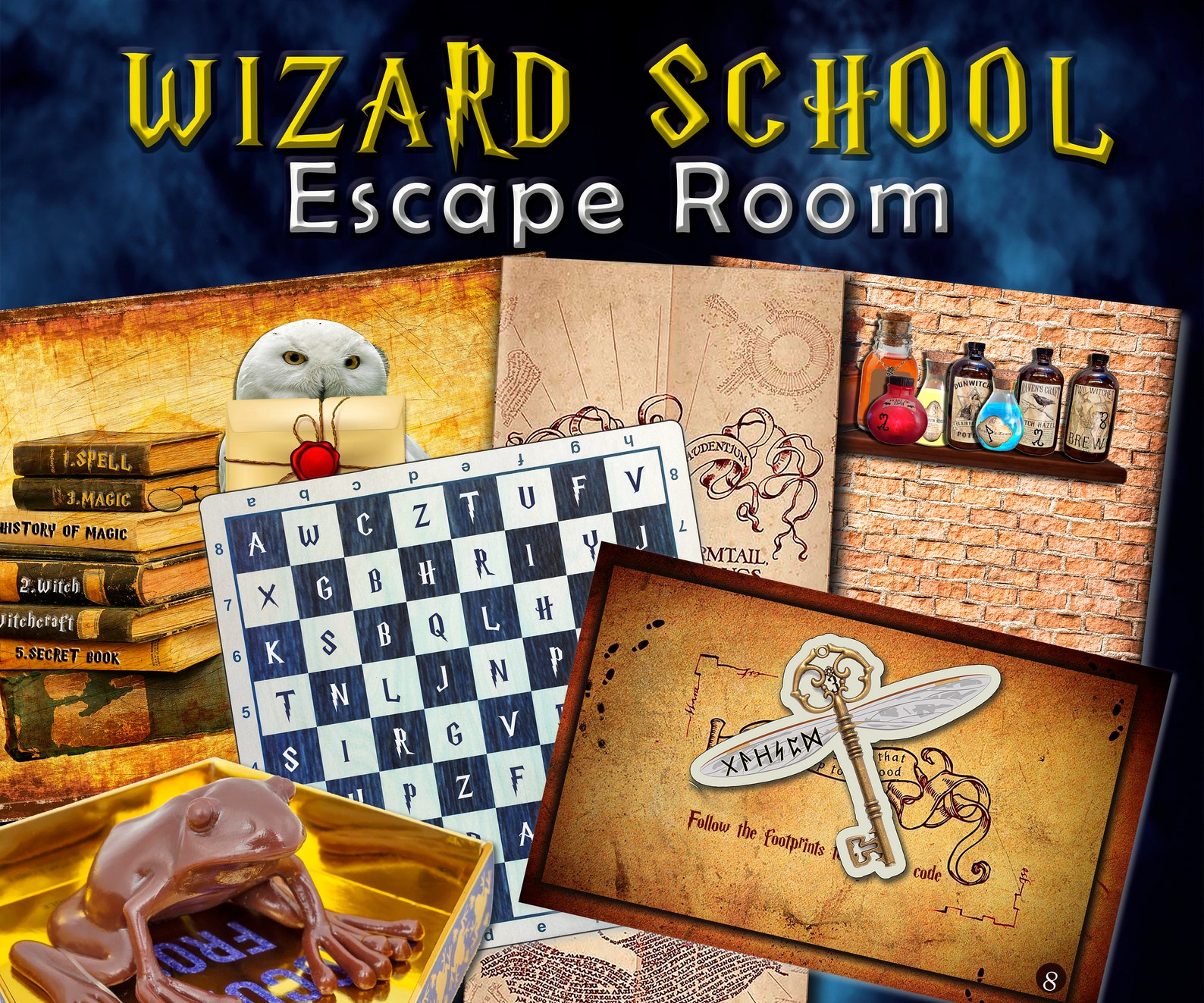 Wizard School Escape Room Kit Kids Families Adventure | Etsy