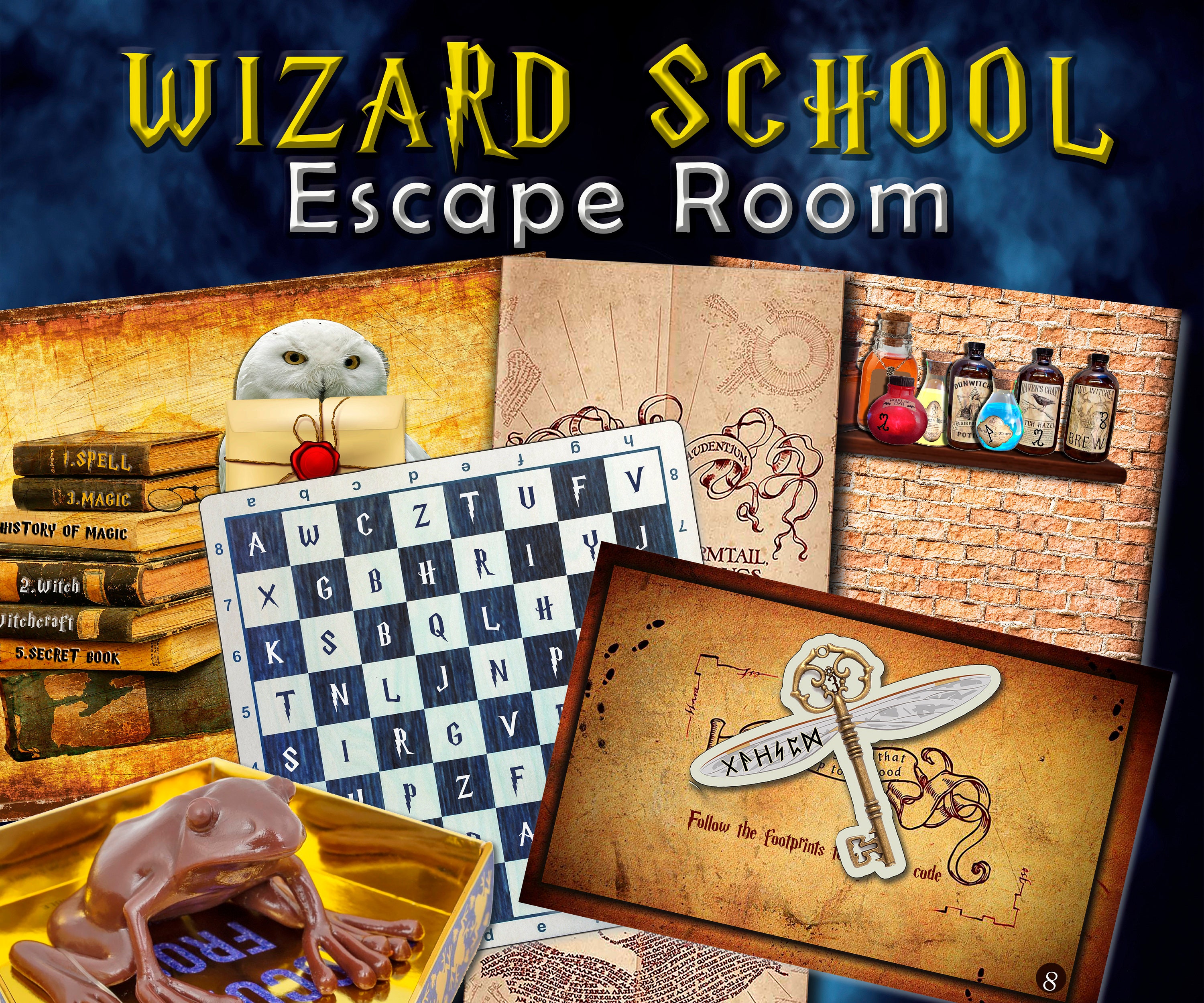 Wizard School Escape Room Kit Kids Families Adventure Etsy