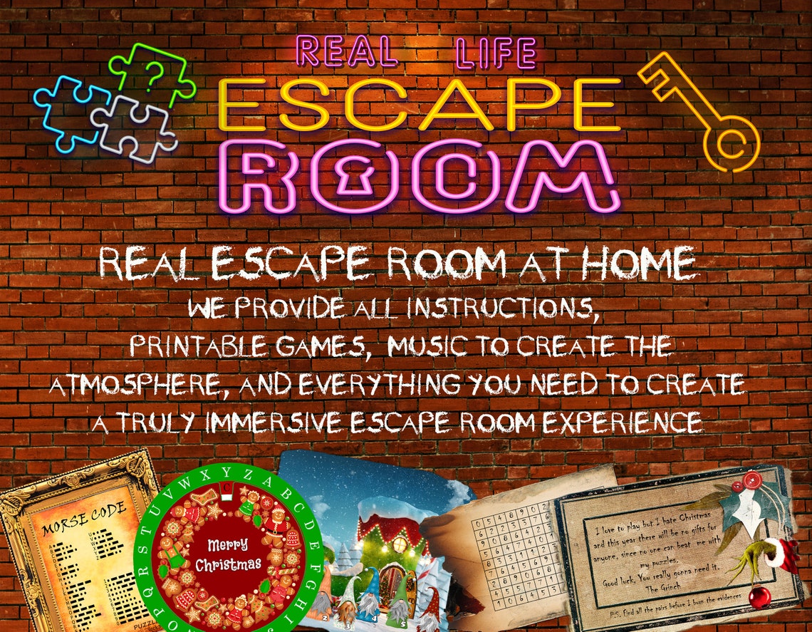 Christmas Escape Room Escape Room Kit Escape Room Christmas Etsy