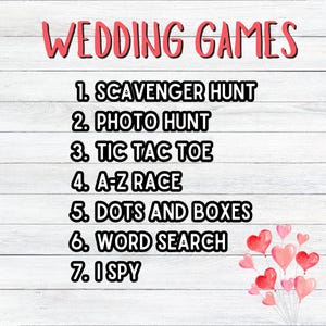 Wedding Games for Kids Printable, Wedding Table Games for Kids Wedding ...