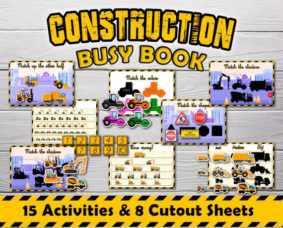 Construction Busy Books preschool toddlers Kit Matching