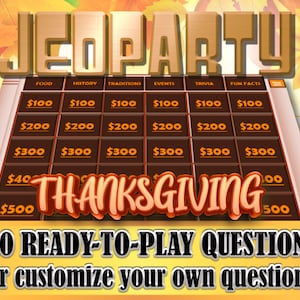 Thanksgiving Trivia Game Family Reunion Games Friendsgiving Game Thanksgiving Games Jeopardy Thanksgiving Office Party Game Fall Trivia Game