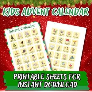 Advent Calendar for Kids Printable Family and Kids Advent Activity ...