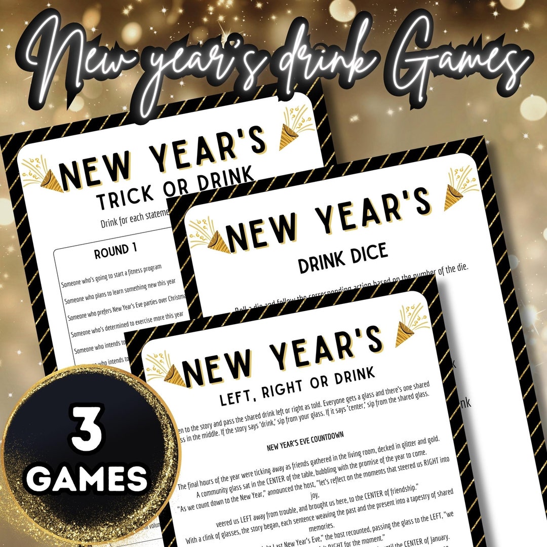 New Years Drinking Game Printable Bar Crawl Games for Adults Etsy