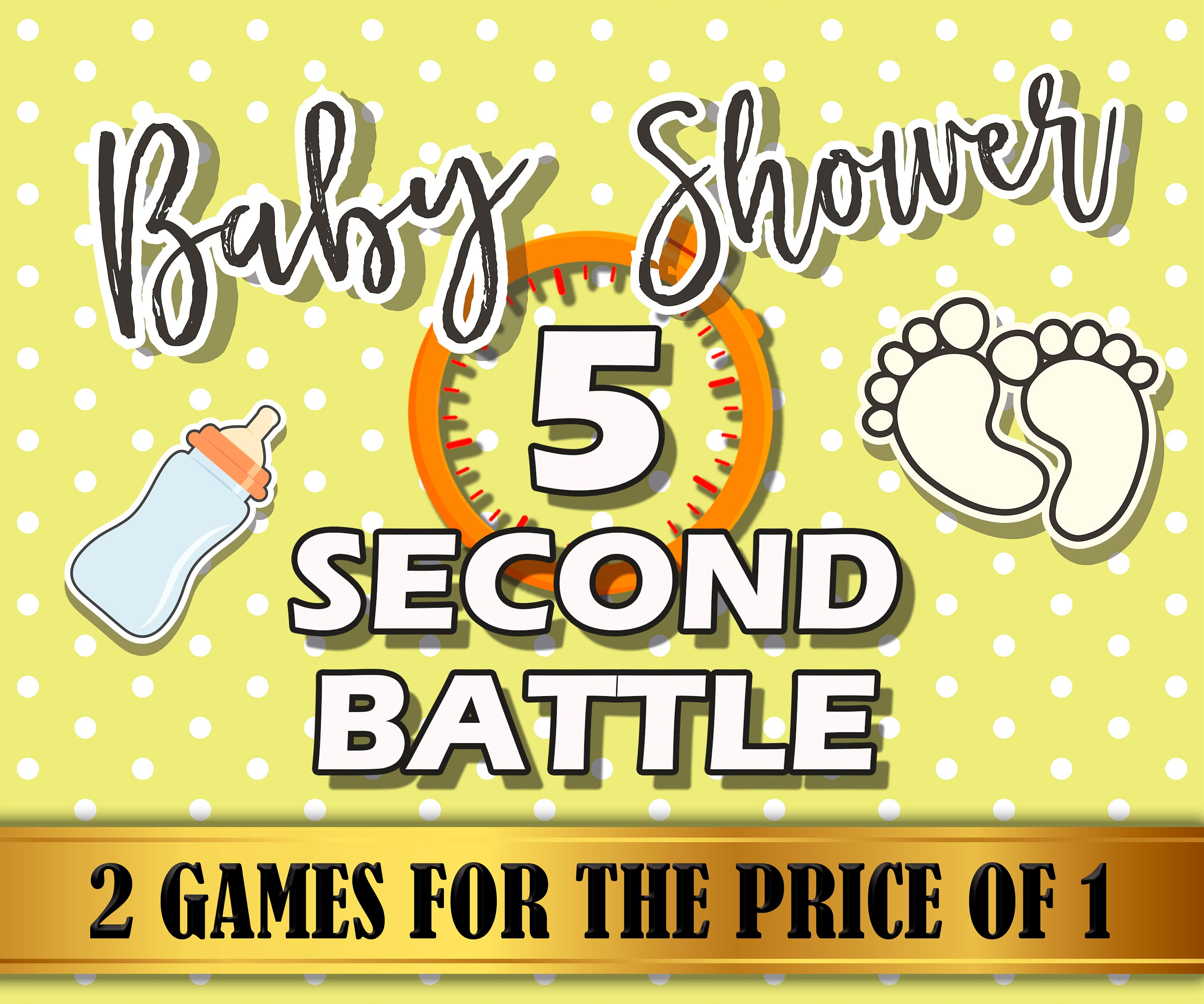 5 Second Battle Baby Shower Day Game Easy Customize Virtual - Etsy Canada