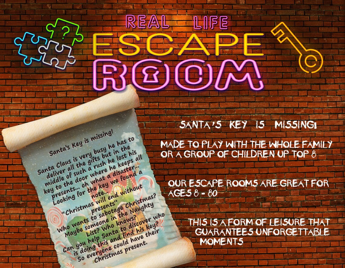 Christmas Escape Room Kit Real life Home Family Kids Teenagers Etsy