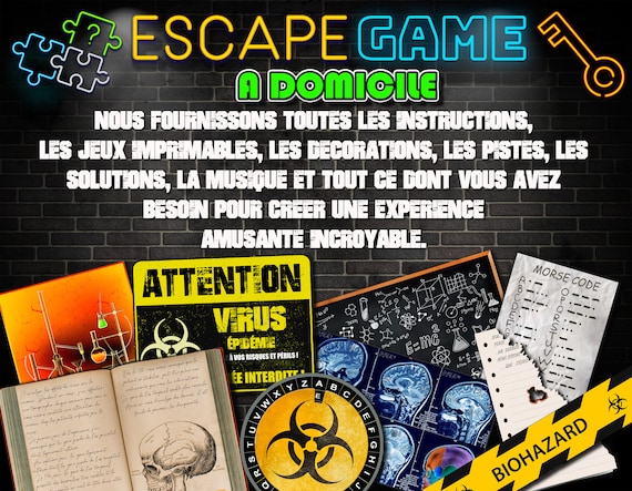 Escape Game Kit, Laboratoire Secret, Escape Room Reel a domicile Famille  Adolescents fête adulte Imprimable Jeux mystère Jeu a la maison ados -   France