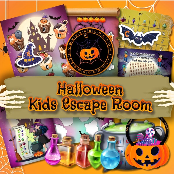 Halloween Escape Room for Kids Halloween Escape Rooms at home Printable Kids Escape Room Kit Halloween Escape Room Printable Escape Game DIY