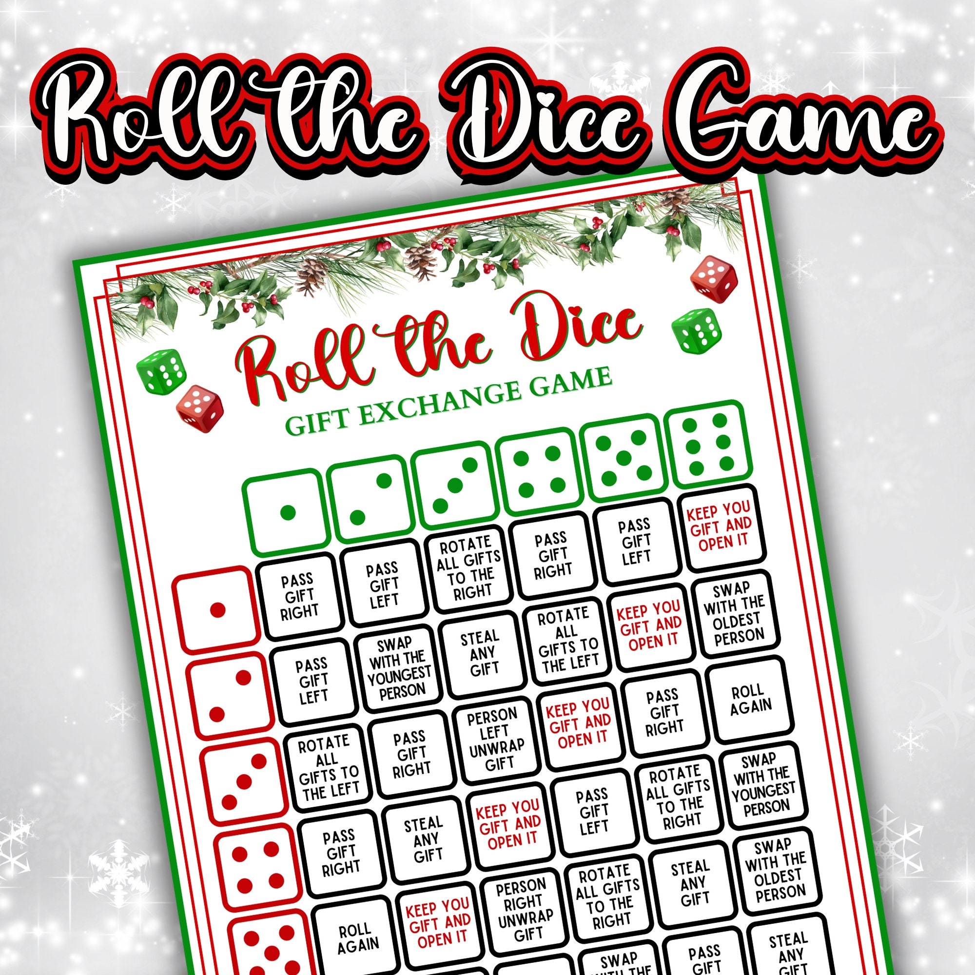 CHRISTMAS DICE GIFT EXCHANGE GAME - Lock Paper Escape