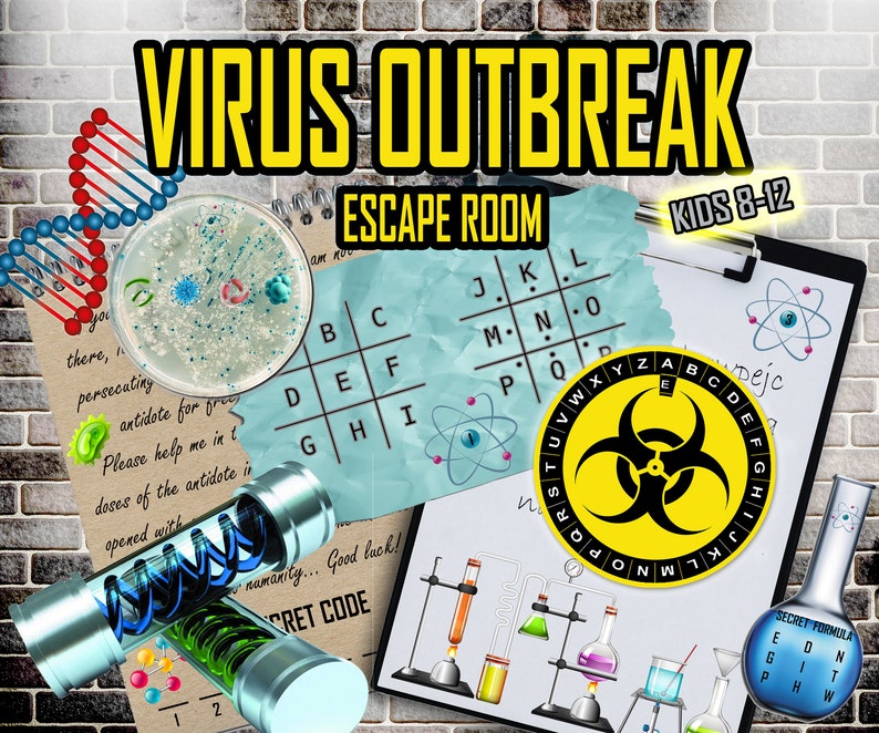 Find The Cure Lab Game Party Birthday Friends Kit Printable Puzzle Mystery Games Pdf Print Laboratory Kids Escape Room Virus Outbreak Prints Digital Prints Startfi Io