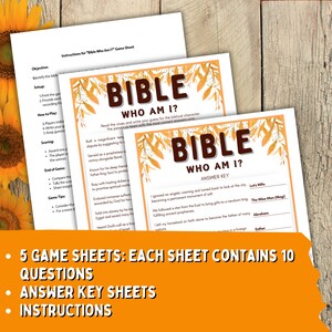 Who Am I Bible Game Pdf Christian Games Church Game Printable Bible ...