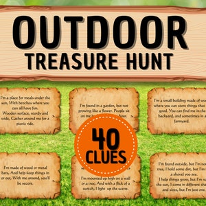 Outdoor Scavenger Hunt Printable Game for Kids backyard games Treasure Hunt Clues Fun Outdoor Games Lawn Games for Kids Scavenger Hunt Clues image 6
