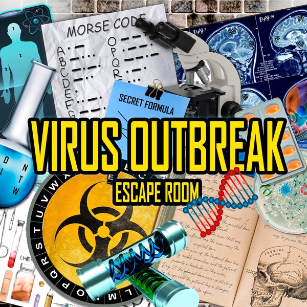 Escape Room Kit Virus Outbreak Escape Room at Home Printable Escape Room Games Teens Pdf Escape Room Adults Escape Room kit Printable Escape