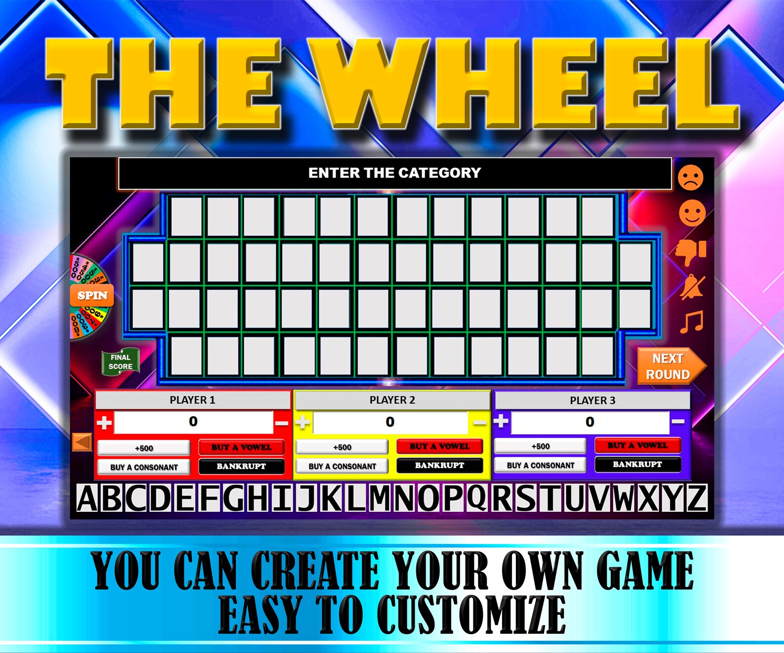 Wheel Game Easy Customize Virtual Powerpoint Zoom Night Spin Etsy