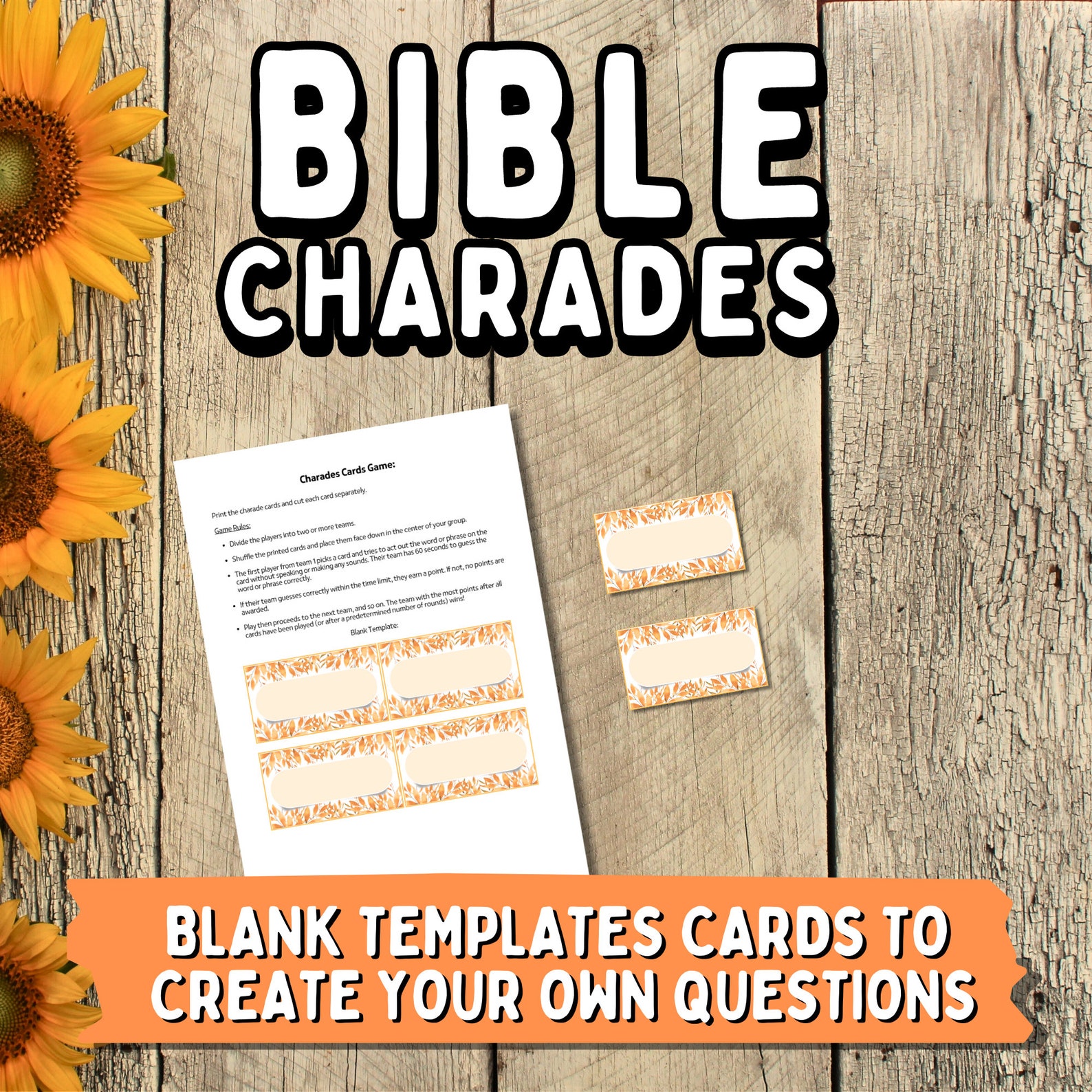 Christian Charades for Adults Church Charade Game Printable Bible Games ...