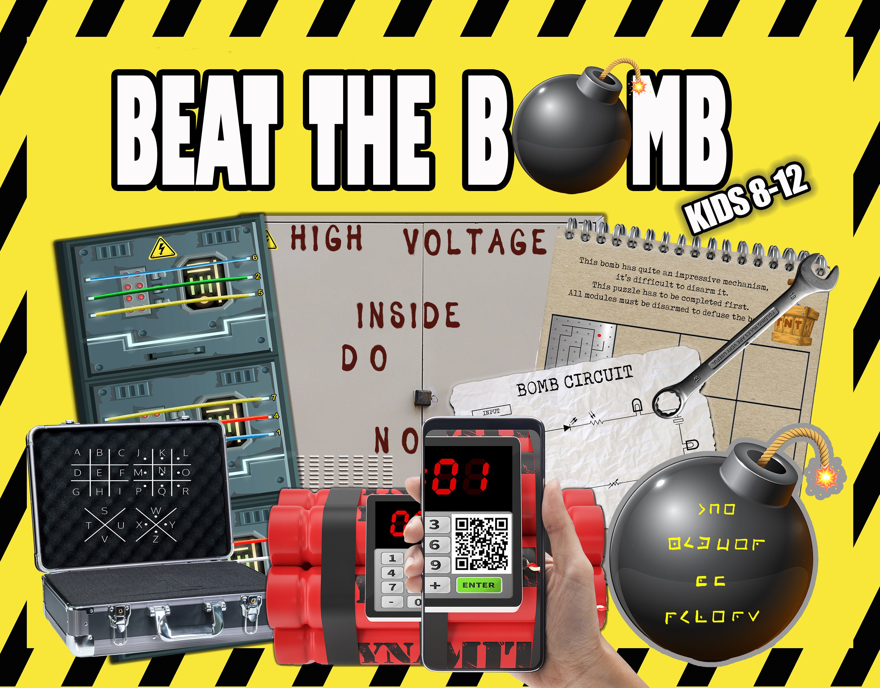 Kids Escape Room Beat the Bomb Secret Mission Game Party Top 