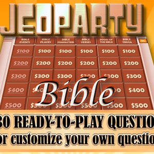 Bible Trivia Game Downloadable Family Reunion Games PPT Bible Games Jeopardy Zoom Game Christian Games for Teens Bible Study Church Game