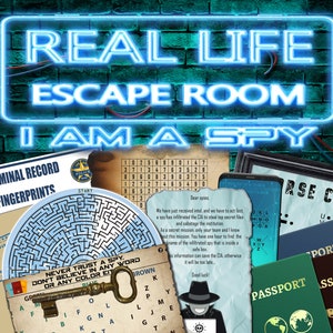 Kit de salle d'évasion Spy Party imprimable Escape Room papier Escape Room Escape Rooms Collège Escape Room Family Party Games Escape Game