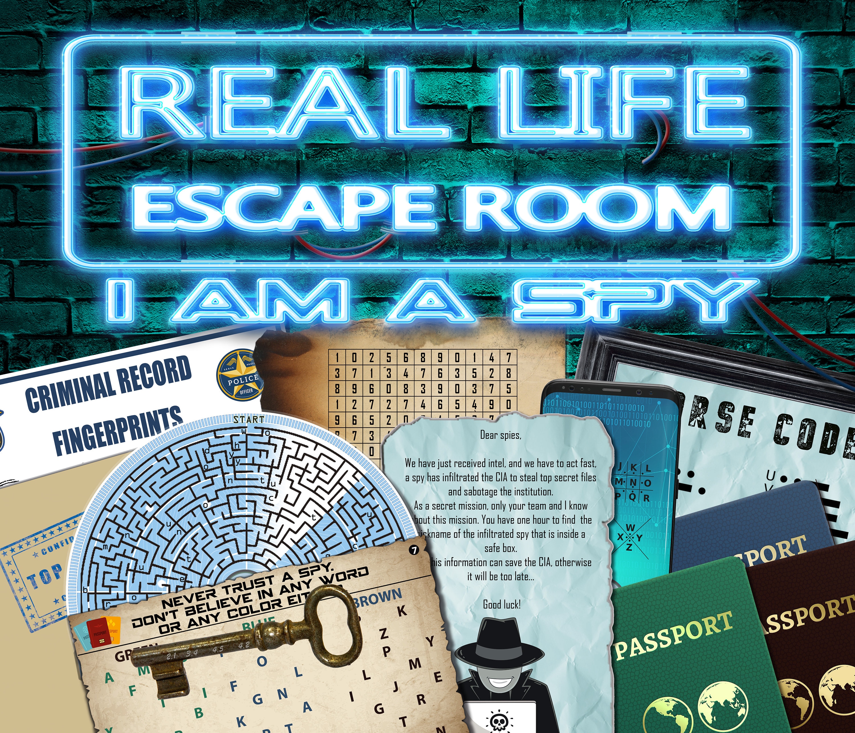 Spy Escape Room Real Life Kit at Home Kids Family Teenagers Etsy Canada