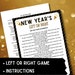Left Right New Years Game, Family Reunion Gift Exchange Game Printable ...