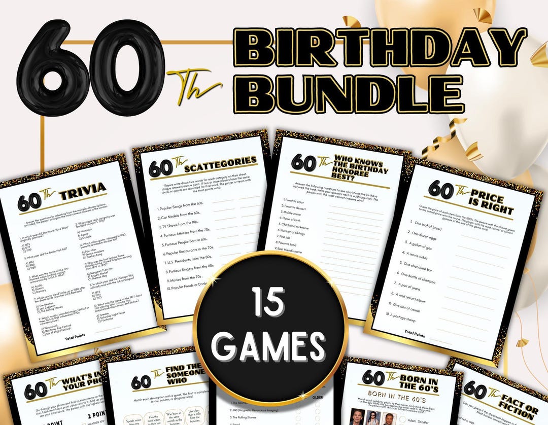 60th Birthday Party for Seniors, Birthday Party Games for Elders in Party Birthday Games for