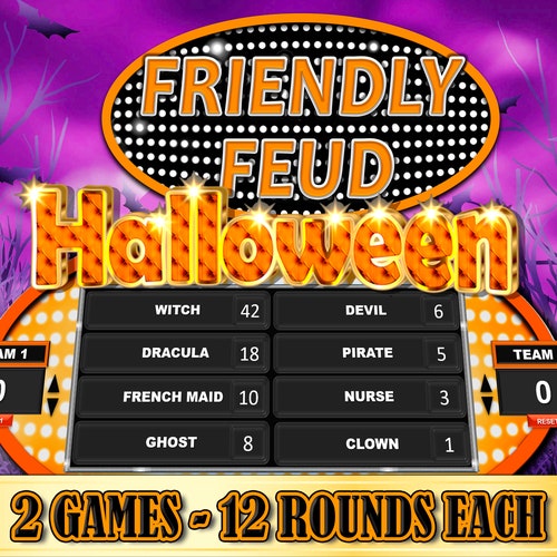 Funny Halloween Games Halloween Friendly Feud Game Virtual - Etsy Funny Halloween Games Halloween Friendly Feud Game Virtual - Etsy
