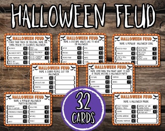 Halloween Feud Game Printable for Adults Halloween Activities Family Friendly Feud Game Family Game Night Adults Trivia Gift Halloween Games