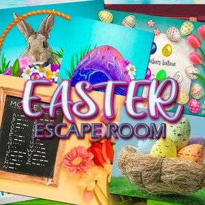 EASTER Escape Room Kit Adults Family Teenagers Printable Games DIY Game Party Print happy spring break march Treasure bunny rabbit eggs egg image 3