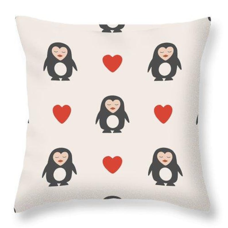 Baby Custom Throw Pillow Pastel Color Throw Pillow Insert Penguin Pattern for Children Kids Throw Pillow Throw Pillow Cover