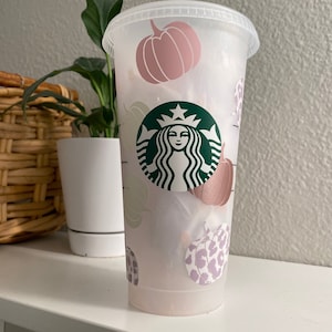 Fall Starbucks Cold Cup | Fall Pumpkin | Starbucks Cup Aesthetic | Pumpkin Spice | Fall Gift | Thanksgiving | Halloween | Cute Gift Idea