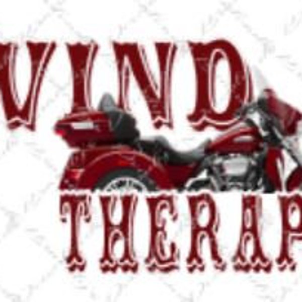 Wind Therapy Trike Triglide Harley Davidson Motorcycle Sublimation Digital Print