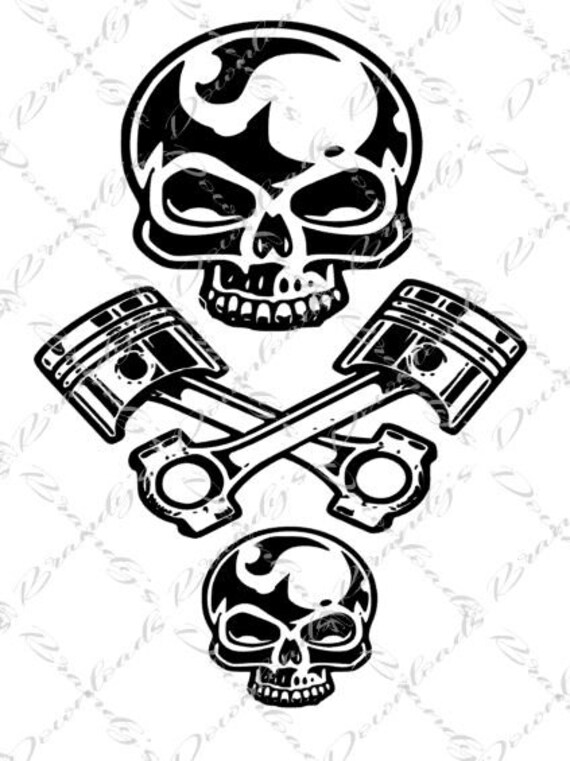 20+ Skull Piston Tattoo