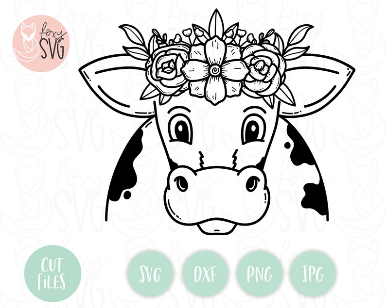 Download Art Collectibles Clip Art Cow Cut File Cow With Flower Crown Svg Cute Cow Svg Cow Png Cow Image Highland Heifer Svg Highland Cow Svg Cow With Flowers On Head