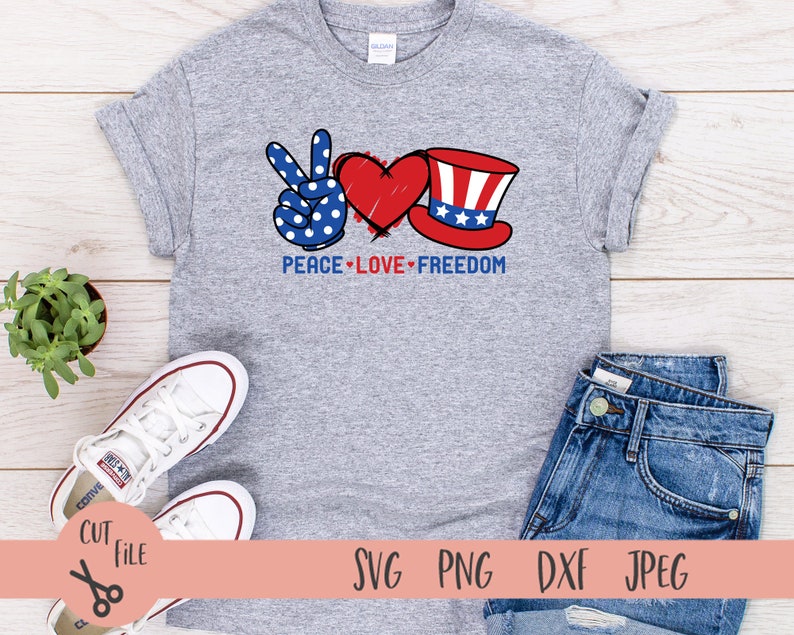 Download Peace Love Freedom svg eps dxf png. July 4th SvG | Etsy