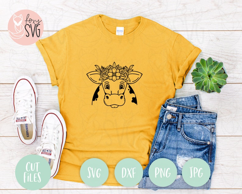 Download Art Collectibles Clip Art Cow Cut File Cow With Flower Crown Svg Cute Cow Svg Cow Png Cow Image Highland Heifer Svg Highland Cow Svg Cow With Flowers On Head