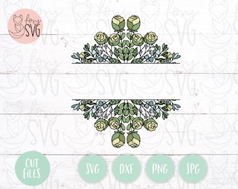 Monogram Wreath Svg, Wreath Svg, Floral Wreath Svg, Monogram Frame Svg, Monogram Svg, Svg Files for Cricut, Wreath Clipart, Frame Cut File