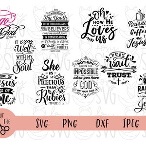 Blessed Svg,Faith Svg, Religious Svg, Christian Svg, Jesus Svg, Biblical Quotes Svg Bundle, Bible Verse Svg, Bible Svg, God Svg, Believe Svg