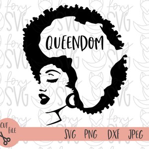 Afro Woman SVG, Afro Girl Svg, Afro Queen Svg, Afro Lady Svg, Curly Hair Svg, Black Woman, For Cricut, For Silhouette, Cut Files, Dxf, Png