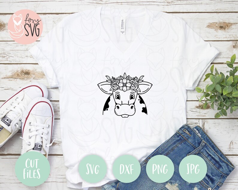 Download Cow Cut File Cute Cow Svg Highland Cow Svg Cow With Flowers On Head Cow Png Cow Image Cow With Flower Crown Svg Highland Heifer Svg Clip Art Art Collectibles