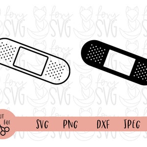 Bandaid SVG - Bandage Svg, Band Aid Svg, Bandages Svg, Adhesive Svg, Plaster Svg, Injury Svg, Bandage Clipart, Bandage Cut Files, Svg File