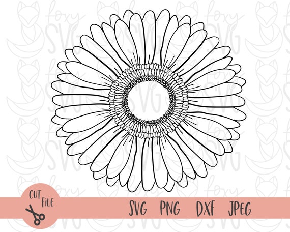 Download Sunflower Svg Sunflower Outline Sun1 Flower Svg Sunflower Monogram Sunflower Cut File Sunflower Silhouette Sunflower Clipart Clip Art Art Collectibles