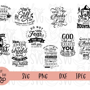 Biblical Quotes Svg Bundle, Faith Svg, Christian Svg, Jesus Svg,  Religious Svg, Bible Svg, God Svg, Bible Verse Svg, Faith Over Fear Svg