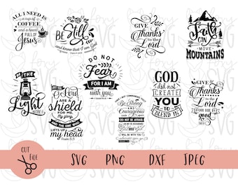 Biblical Quotes Svg Bundle, Faith Svg, Christian Svg, Jesus Svg,  Religious Svg, Bible Svg, God Svg, Bible Verse Svg, Faith Over Fear Svg