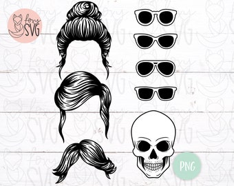 Skull Mom Png, Momster Png, Mom Png, Mom Life Png, Skull Png, Sublimation Png, Sublimation, Sublimation Design, Mom Skull Png, Messy Bun