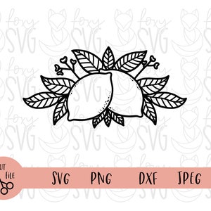Lemons svg, LemonLeaves svg, Fruit svg, Lemons cut file, Lemons silhouette, Lemons png, Lemons clipart, Lemons Cricut, Lemon png, Lemon svg