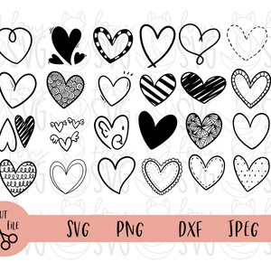 Heat Svg Bundle, Outline Svg, Heart Cut File, Heart Clipart, Svg Files for Cricut,Wedding Svg, Birthday Svg, Love Svg, Instant Download