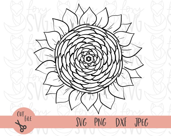Download Sunflower Outline Sunflower Svg Sunflower Clipart Flower Etsy
