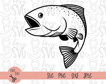 Trout Svg, Fishing Svg, Fish Svg, Svg Files, Trout Art, Trout Fishing, Camping Svg, Svg Files for Cricut, Fathers Day Svg,