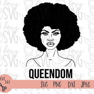 Afro Woman SVG, Afro Girl Svg, Afro Queen Svg, Afro Lady Svg, Curly Hair Svg, Black Woman, For Cricut, For Silhouette, Cut Files, Dxf, Png