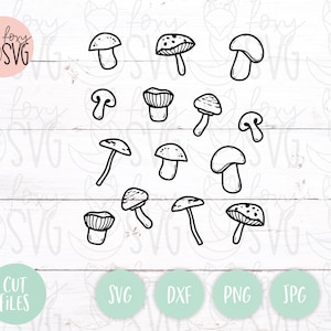 Mushrooms Svg, Mushroom Clipart, Files for Cricut, Mushroom Vector, Cut Files, Fungi Svg, Mushroom Cricut, Mushroom Cut File, Forest SvgSvg